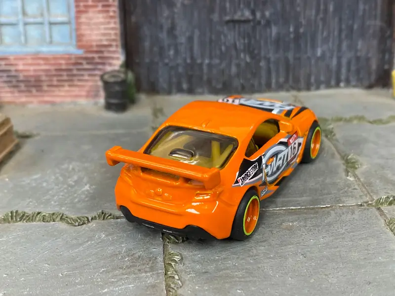 Custom Hot Wheels - Toyota Gr86 Cup - Orange - Orange And Green Mag Wheels - Rubber Tires 2