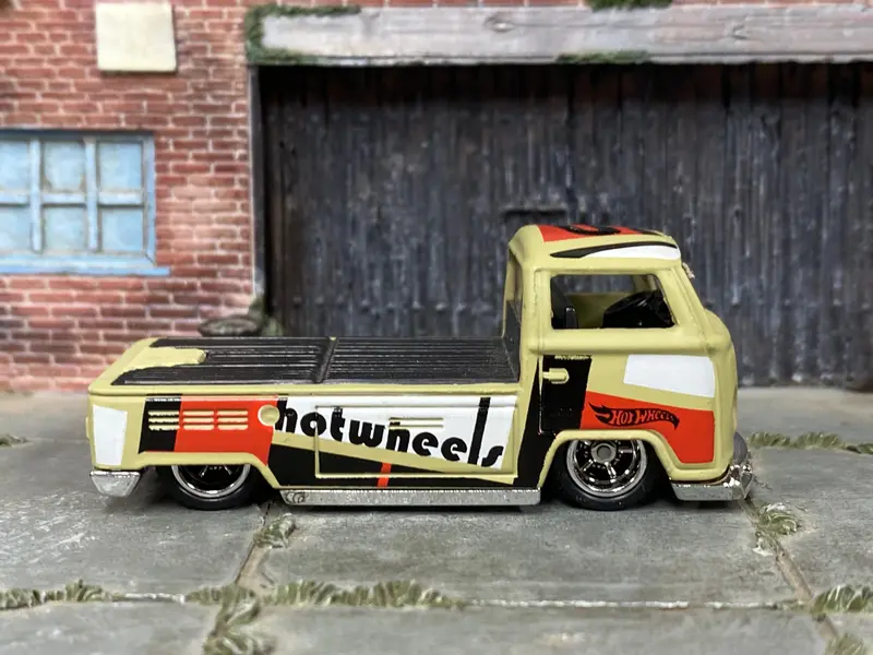 Custom Hot Wheels - Volkswagen T2 Pickup - Beige - Chrome Mag Wheels - Rubber Tires 1