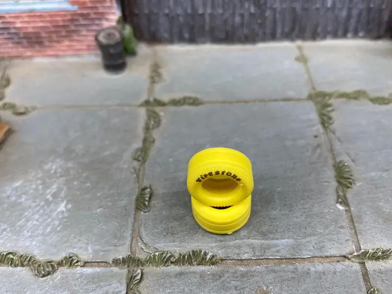 Custom Hot Wheels Wheels And Matchbox Rubber Tires - Race Tires Firestone Rubber Tire Cheater Drag Slicks 13Mm - Yellow 2