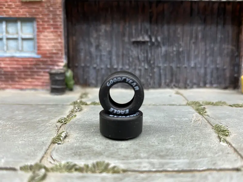 Custom Hot Wheels Wheels And Matchbox Rubber Tires - Race Tires Goodyear Eagle Rubber Drag Slicks 12Mm 1