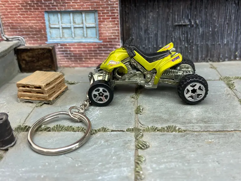 Custom Matchbox Keychain - Key Chain - Zipper Pull - Sand Stinger 4 Wheeler In Gold 1