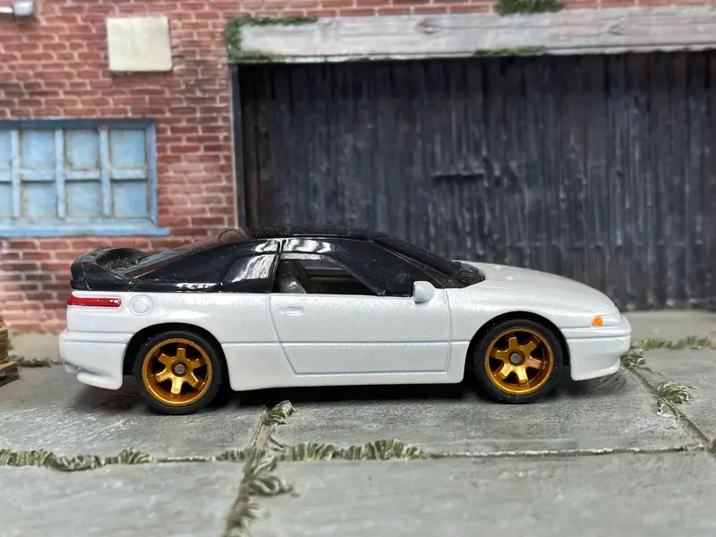 Custom Matchbox - Subaru Svx - White - Gold Race Wheels - Rubber Tires 1