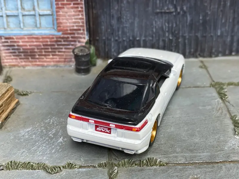 Custom Matchbox - Subaru Svx - White - Gold Race Wheels - Rubber Tires 2