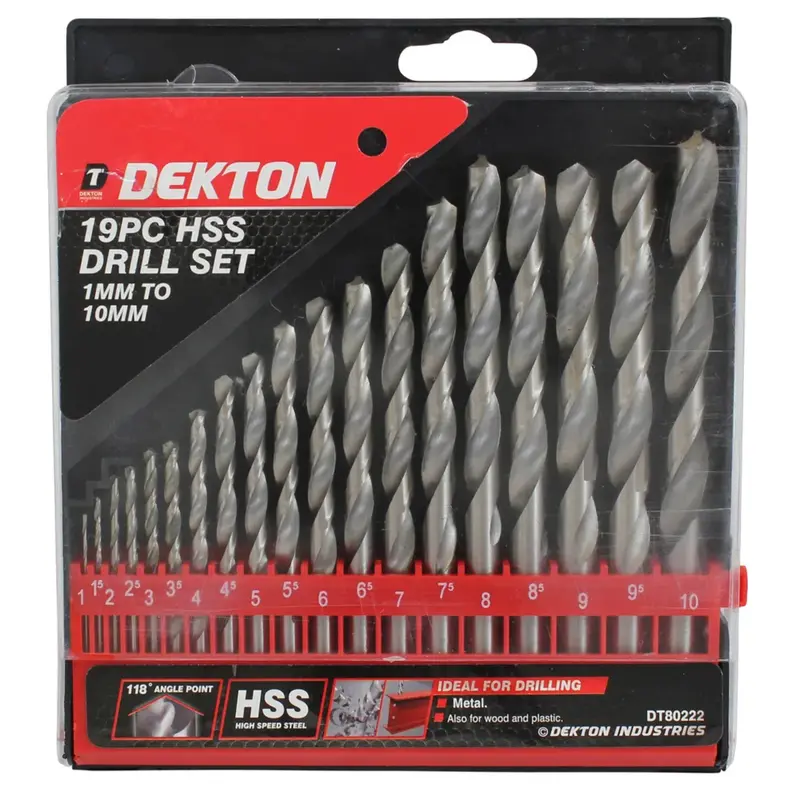 Dekton 19Pc Hss Drill Set 1-10Mm 2
