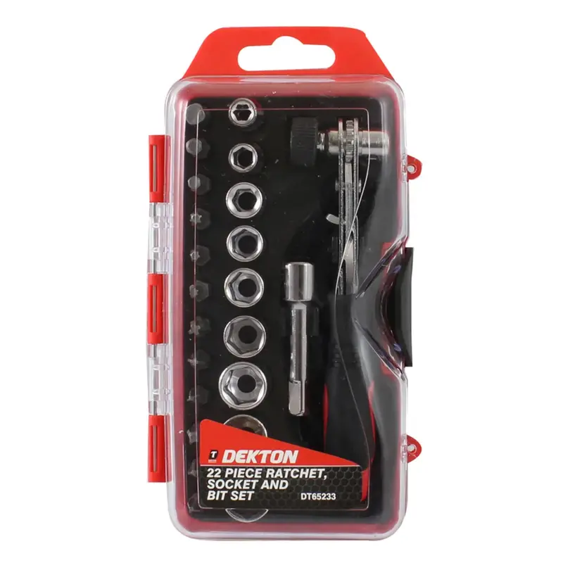 Dekton 22Pc Ratchet Wrench, Bit And Socket Set 1