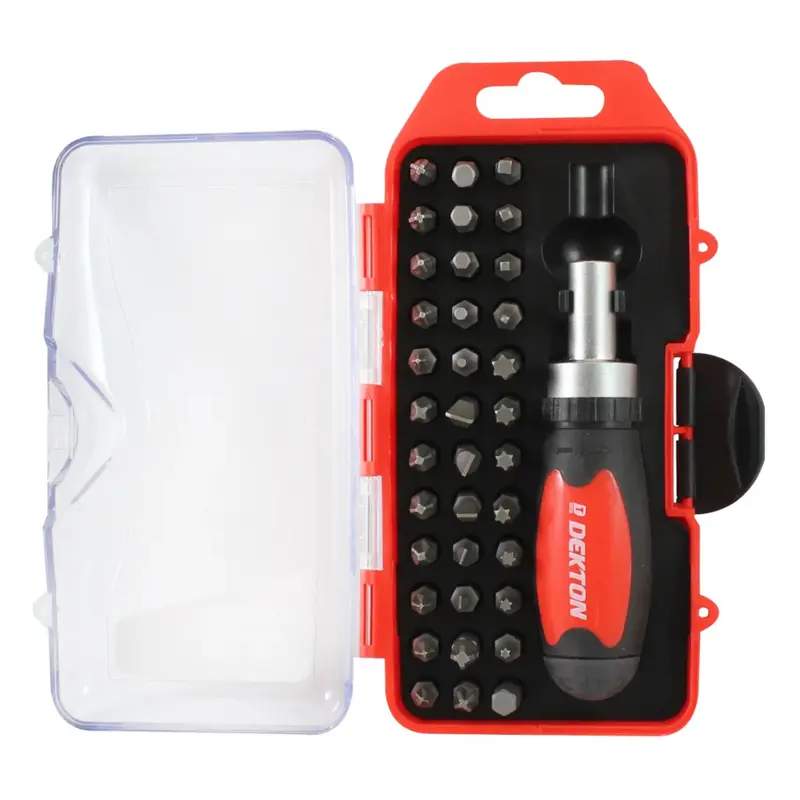 Dekton 37Pc Stubby Ratchet Screwdriver And Bit Set 1