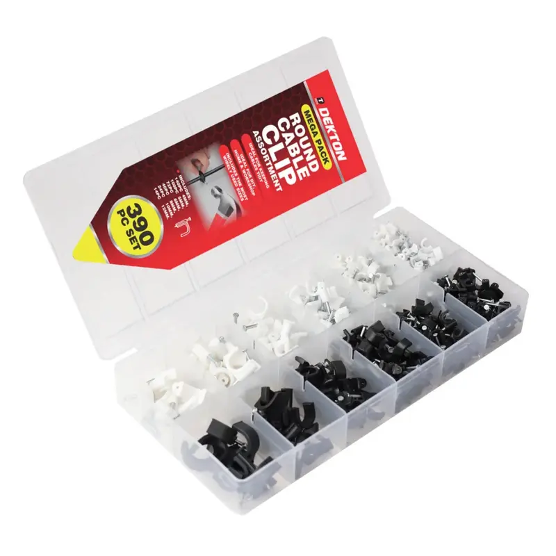 Dekton 390Pc Round Cable Clip Assortment 2
