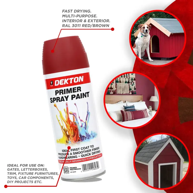 Dekton 400Ml Primer Spray Paint Red/Brown 2