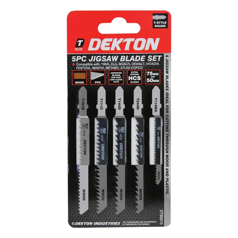 Dekton 5Pc Jigsaw Blade T Type Set 2
