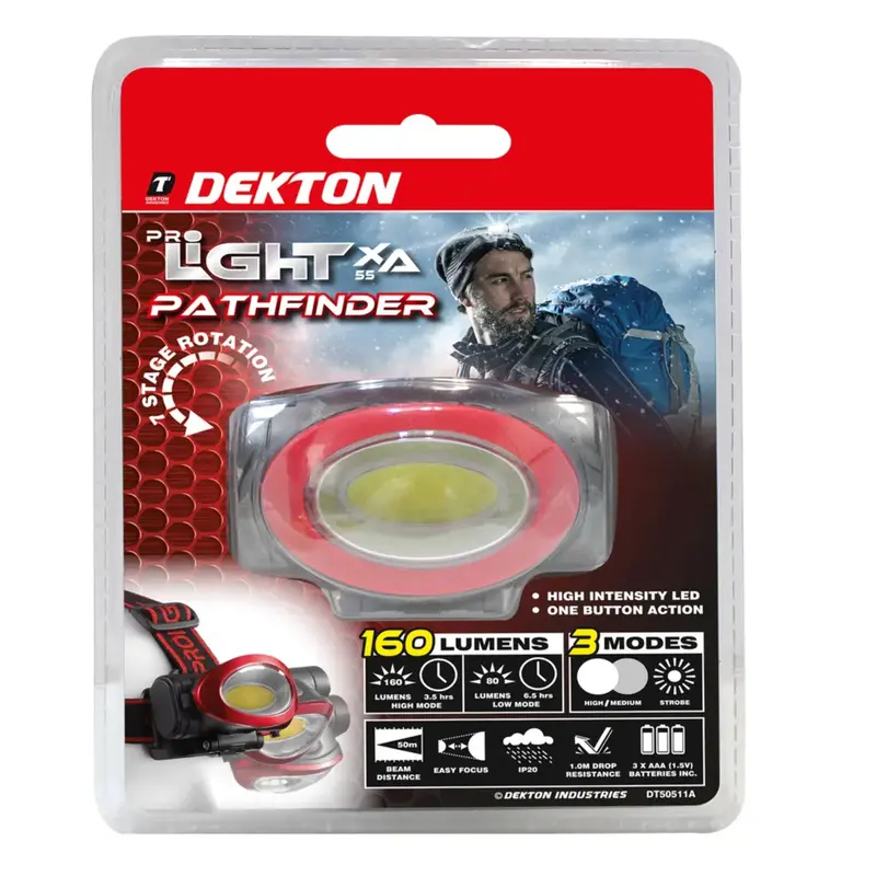 Dekton Pro Light Xa55 Pathfinder Head Torch - 55 Lumens / 10M Distance 2