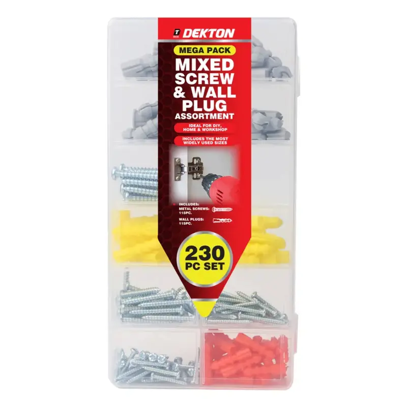Dekton Screw & Wall Plug Assortment 1