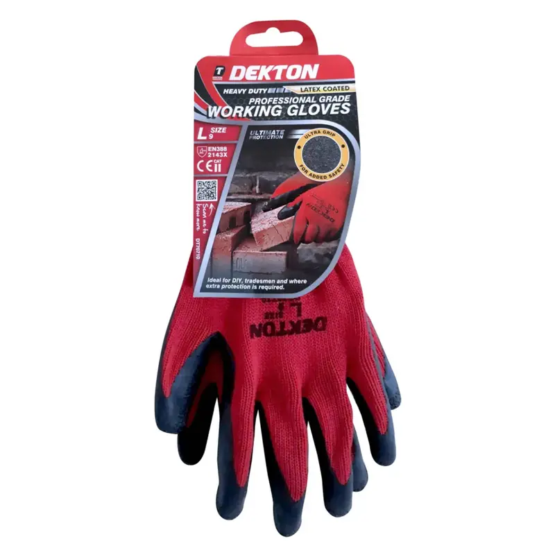 Dekton Size 9/L Heavy Duty Professional Grade Latex Coated Working Gloves 2
