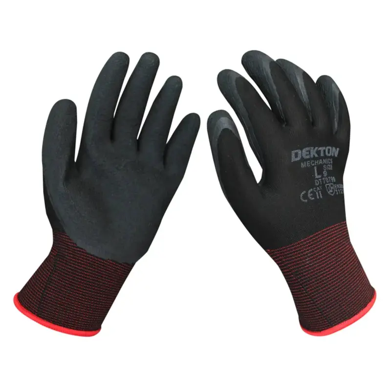 Dekton Size 9/L Mechanics Latex Foam Gloves 1