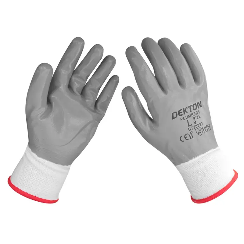 Dekton Size 9/L Plumbers Nitrile Coated Gloves 1