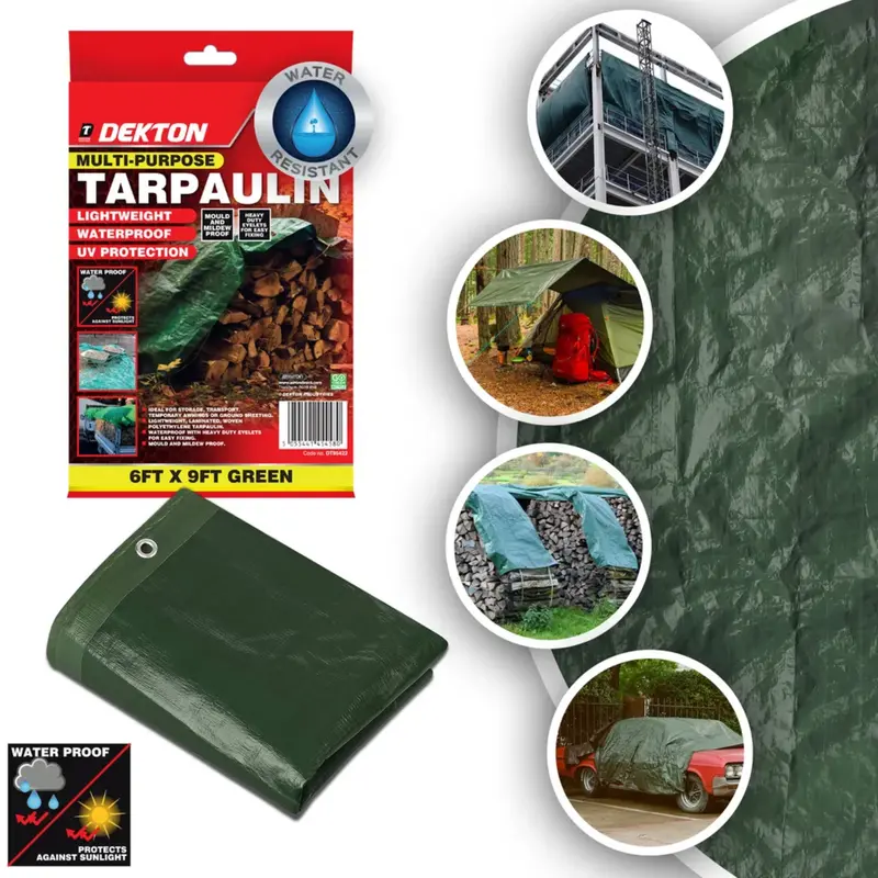 Dekton Tarpaulin 6Ft X 9Ft 65 Gsm - Green 2