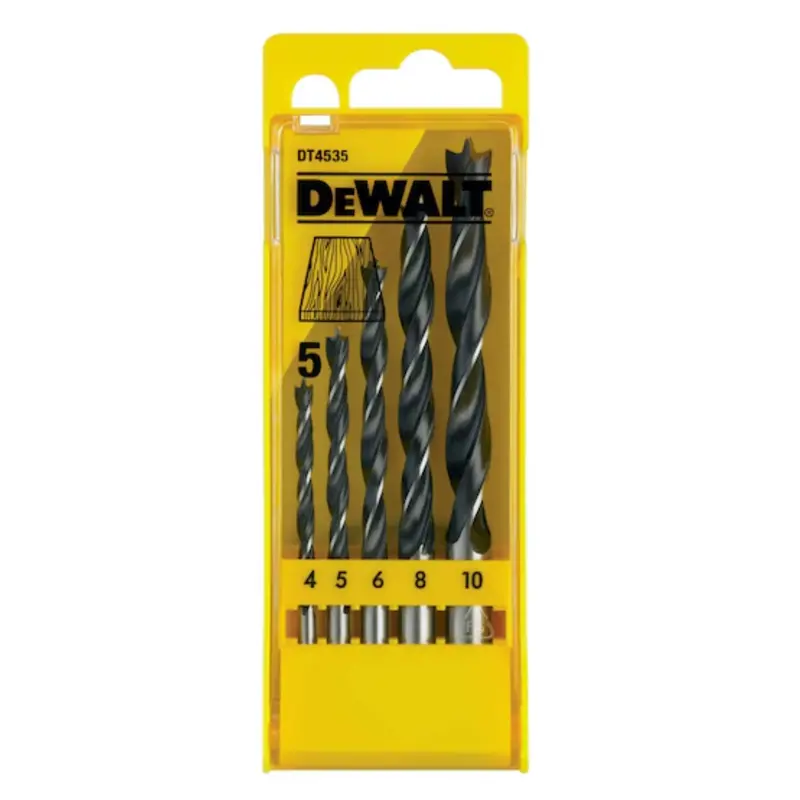Dewalt 5Pc Brad Point Wood Drill Bit Set 1