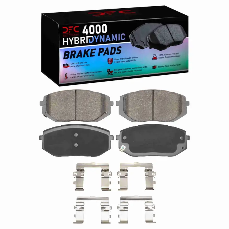 Dynamic Friction 2022-2025 Hyundai Tucson Front 4000 Hybridynamic Brake Pads And Hardware Kit 1