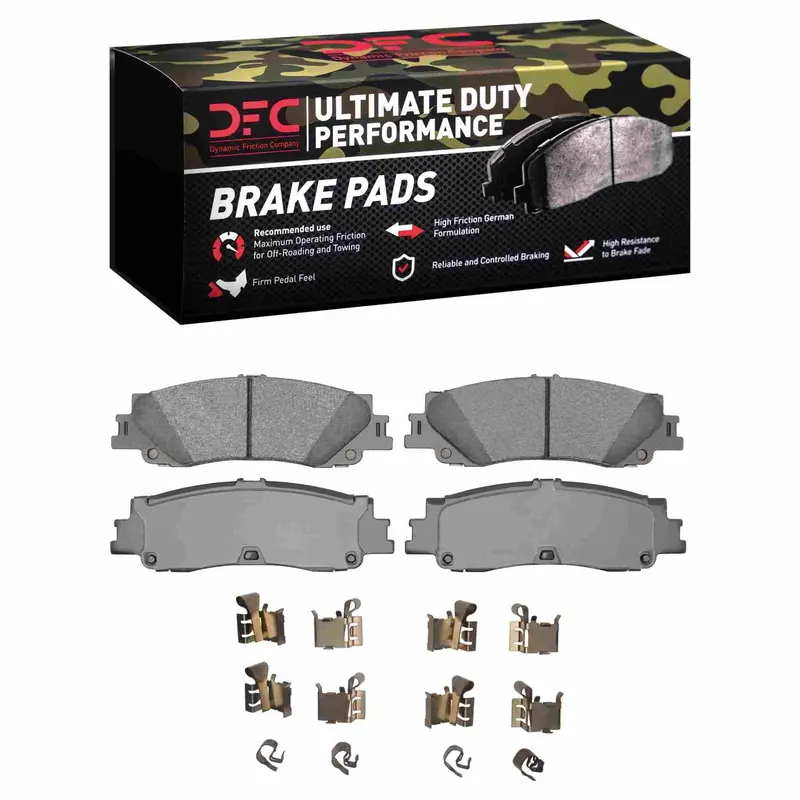 Dynamic Friction 2022-2025 Infiniti Qx80 Rear Ultimate Duty Performance Brake Pads And Hardware Kit 1