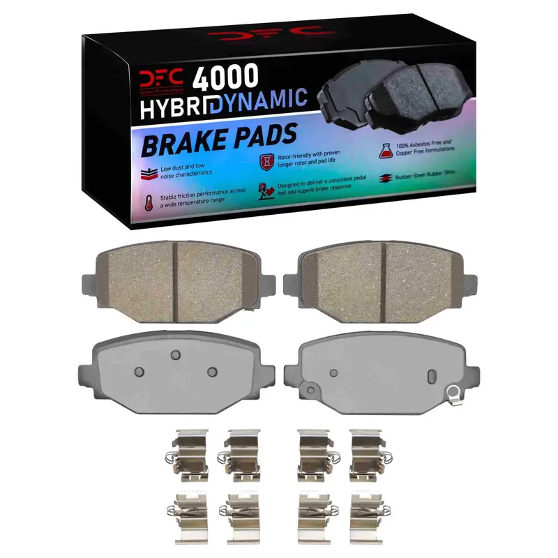 Dynamic Friction 2022-2025 Jeep Grand Cherokee Rear 4000 Hybridynamic Brake Pads And Hardware Kit 1