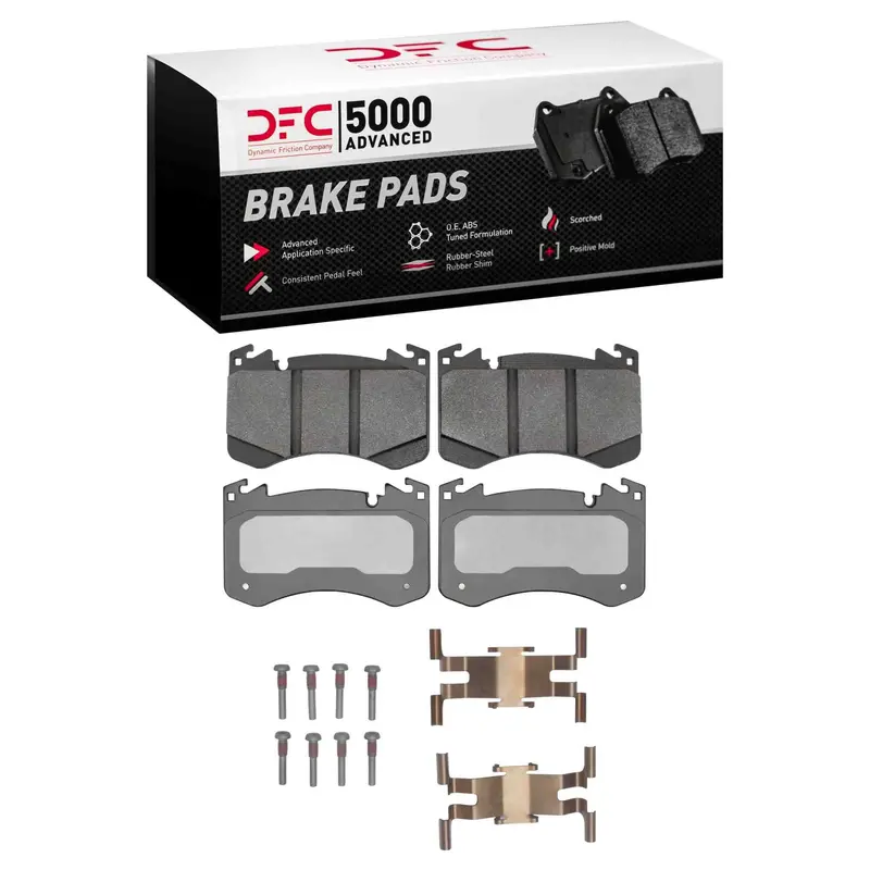 Dynamic Friction 2022-2025 Land Rover Range Rover Sport Front 5000 Advanced Low Metallic Brake Pads And Hardware Kit 1