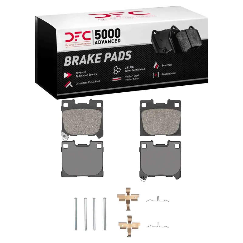Dynamic Friction 2022-2025 Toyota Gr Corolla Rear 5000 Advanced Low Metallic Brake Pads And Hardware Kit 1