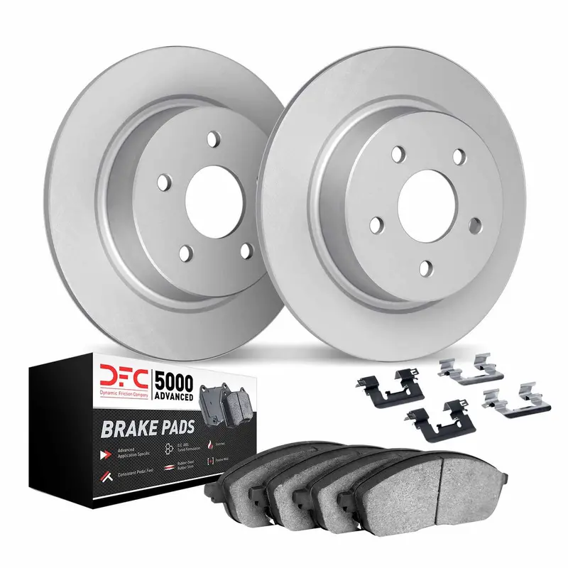 Dynamic Friction 2022-2026 Acura Mdx Rear Geospec Rotors With 5000 Advanced Brake Pads W/Hardware 1