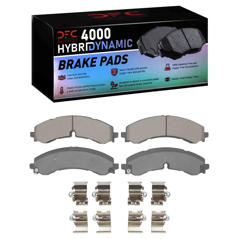 Dynamic Friction 2022-2026 Chevrolet Silverado Ev Front 4000 Hybridynamic Brake Pads And Hardware Kit 1