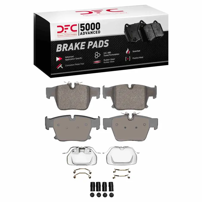 Dynamic Friction 2023-2025 Bmw 750E Xdrive Rear 5000 Advanced Low Metallic Brake Pads And Hardware Kit 1