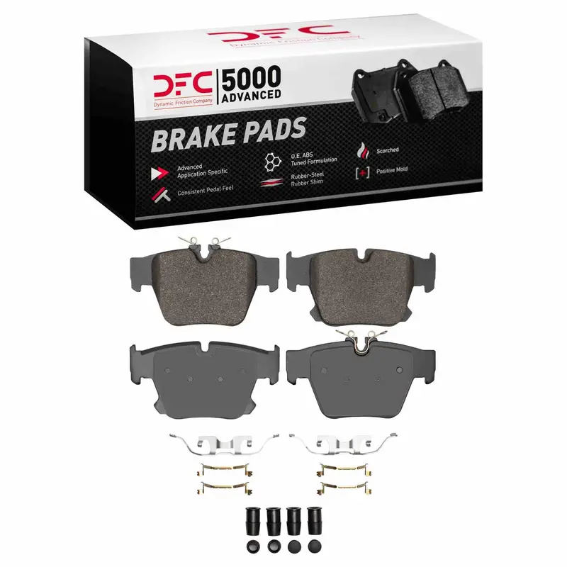 Dynamic Friction 2023-2025 Bmw 760I Xdrive Rear 5000 Advanced Low Metallic Brake Pads And Hardware Kit 1