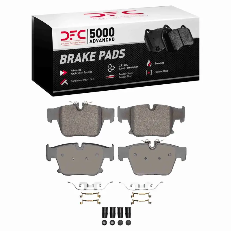 Dynamic Friction 2023-2025 Bmw I5 Rear 5000 Advanced Low Metallic Brake Pads And Hardware Kit 1
