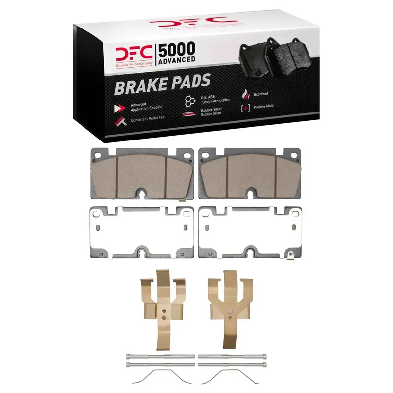 Dynamic Friction 2023-2025 Chevrolet Colorado Front 5000 Advanced Ceramic Brake Pads And Hardware Kit 1