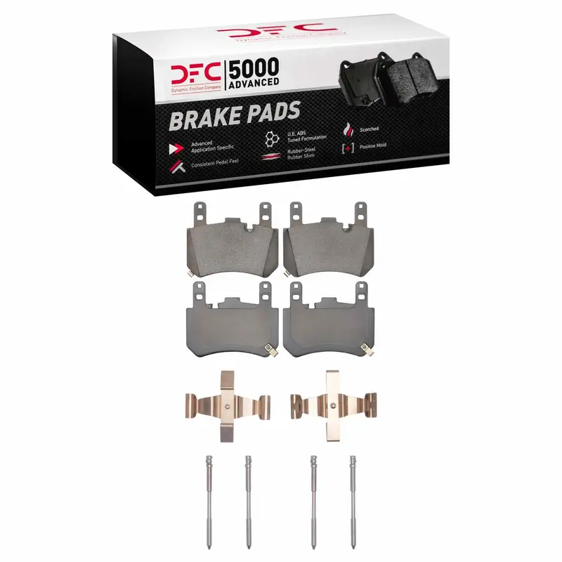 Dynamic Friction 2023-2025 Chevrolet Corvette Rear 5000 Advanced Low Metallic Brake Pads And Hardware Kit 1