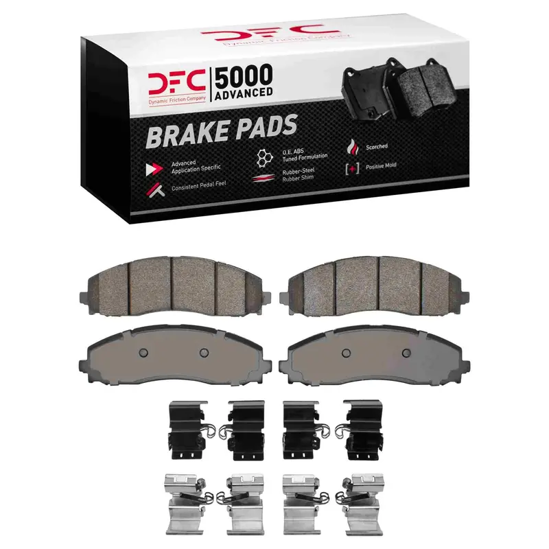 Dynamic Friction 2023-2025 Ford F-250 2Wd (Super Duty) Rear 5000 Advanced Semi Metallic Brake Pads And Hardware Kit 1