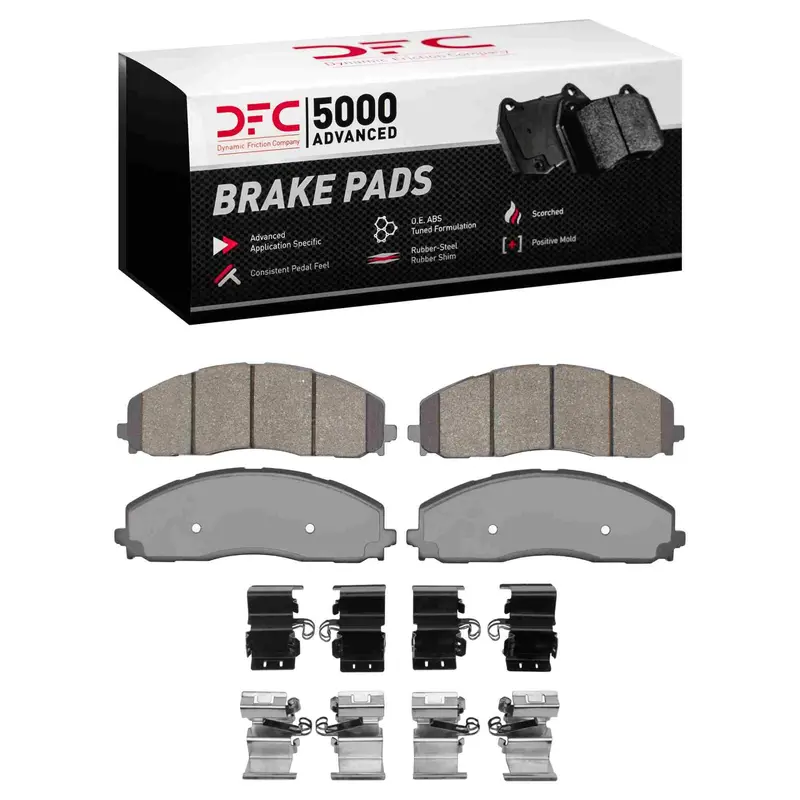 Dynamic Friction 2023-2025 Ford F-350 Super Duty 2Wd Front 5000 Advanced Semi Metallic Brake Pads And Hardware Kit 1