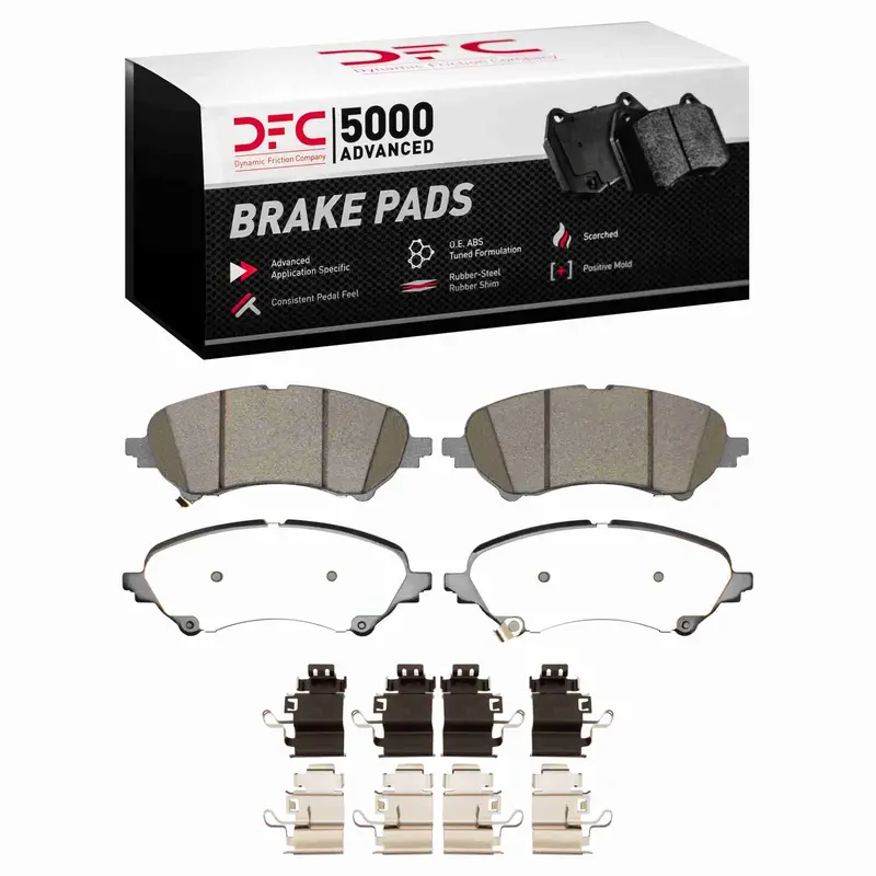 Dynamic Friction 2023-2025 Nissan Ariya Front 5000 Advanced Ceramic Brake Pads And Hardware Kit 1