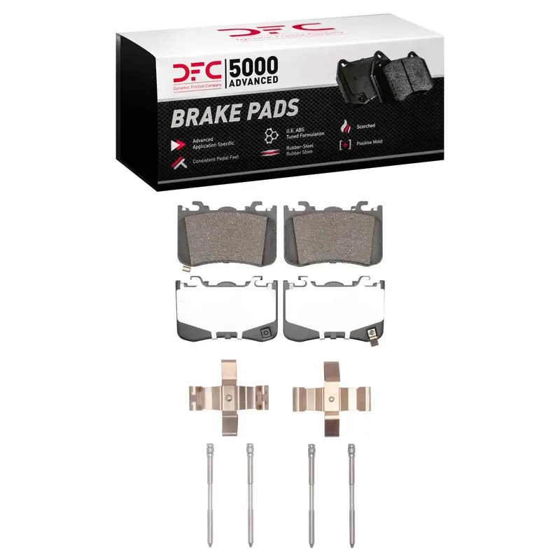 Dynamic Friction 2024-2025 Ford Mustang Rear 5000 Advanced Low Metallic Brake Pads And Hardware Kit 1