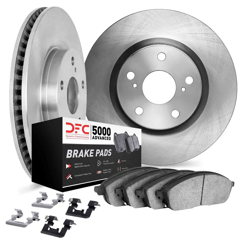 Dynamic Friction 2024-2025 Subaru Impreza Front Rotors With 5000 Advanced Brake Pads W/Hardware 1