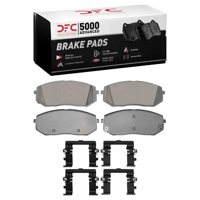 Dynamic Friction 2024-2026 Hyundai Ioniq 9 Front 5000 Advanced Ceramic Brake Pads And Hardware Kit 1