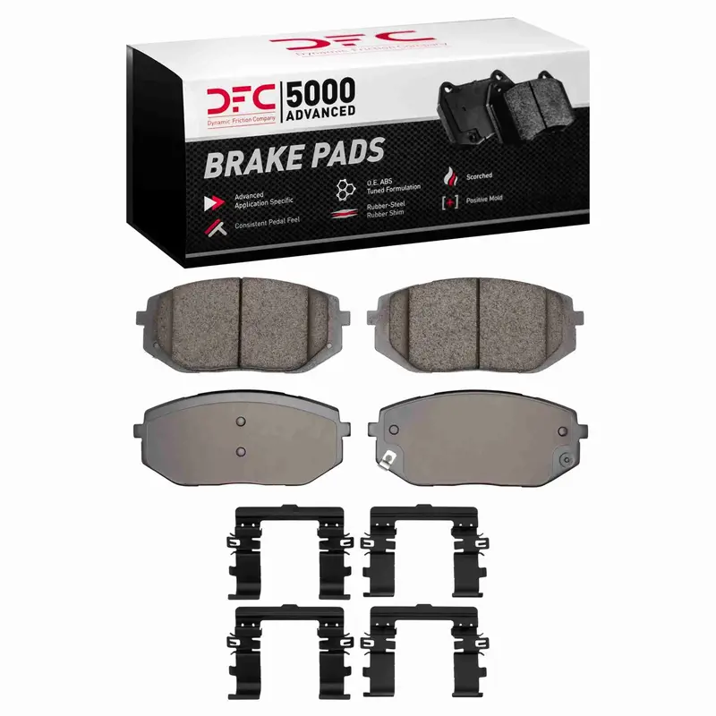 Dynamic Friction 2025-2025 Kia K5 Front 5000 Advanced Low Metallic Brake Pads And Hardware Kit 1