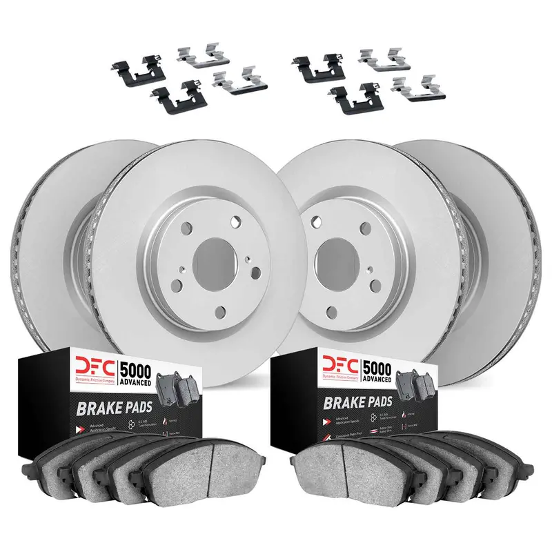 Dynamic Friction 2025-2025 Subaru Forester Front & Rear Geospec Rotors With 5000 Advanced Brake Pads W/Hardware 1