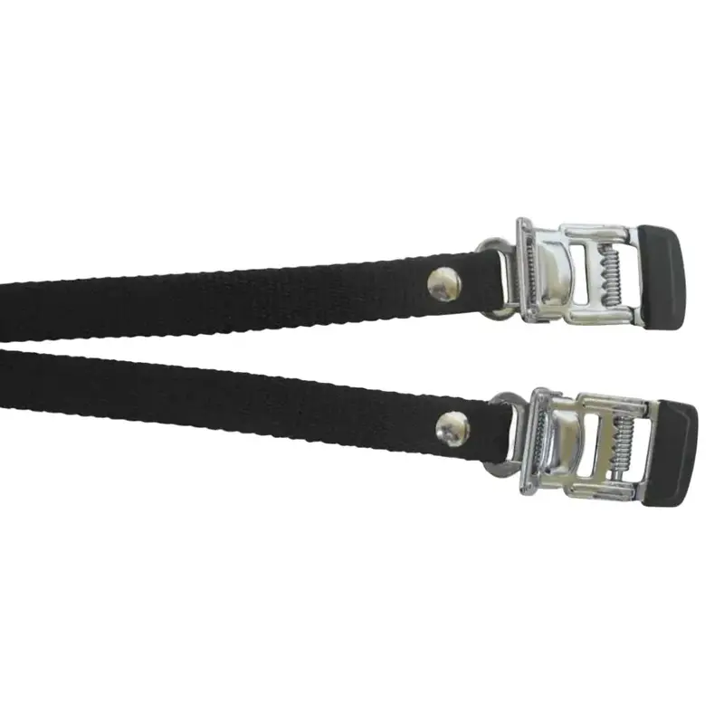 Evo Nylon Toe Clip Straps Black (W/ Steel Buckle) 1