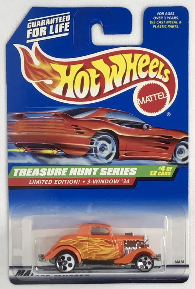 Hot Wheels Treasure Hunt 1998 - 3 Window 34 Ford - Orange 1