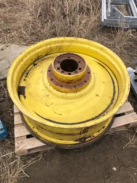 Jd Tractor Rims, Factory Duals, 20.8-38 From A 4440. Cast Hub And Sleeves Used 1
