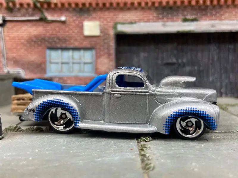 Loose Hot Wheels 1940 Ford Drag Truck Dressed In Silver And Blue Triston Auto Livery 1