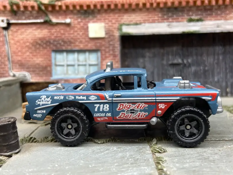 Loose Hot Wheels: 1955 Chevy Big Air Bel Air 4X4 In Blue Gray 1