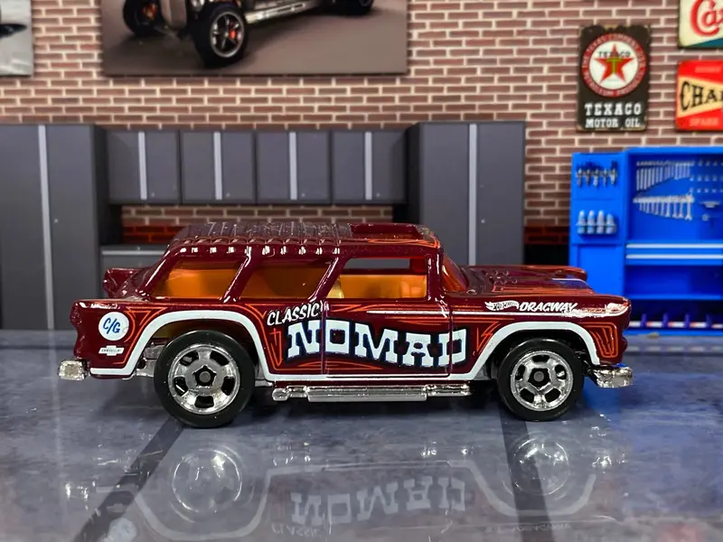 Loose Hot Wheels - 1955 Chevy Nomad - Dark Red 1