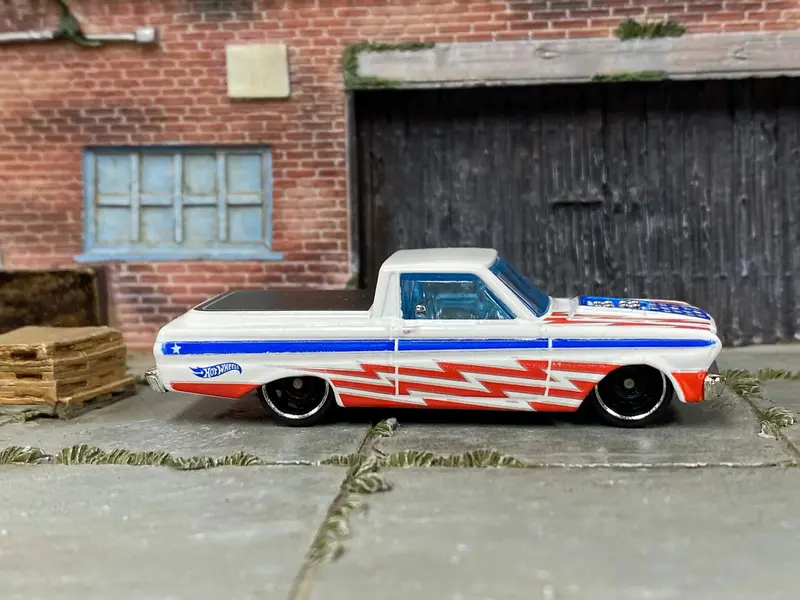 Loose Hot Wheels - 1965 Ford Ranchero - White Stars And Stripes 1