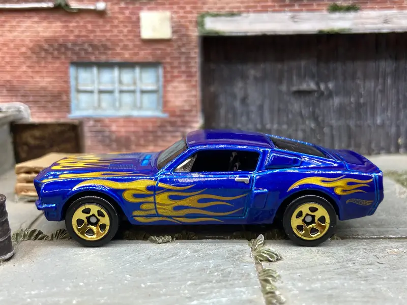 Loose Hot Wheels -1968 Ford Mustang Shelby Gt500 - Blue With Flames 1