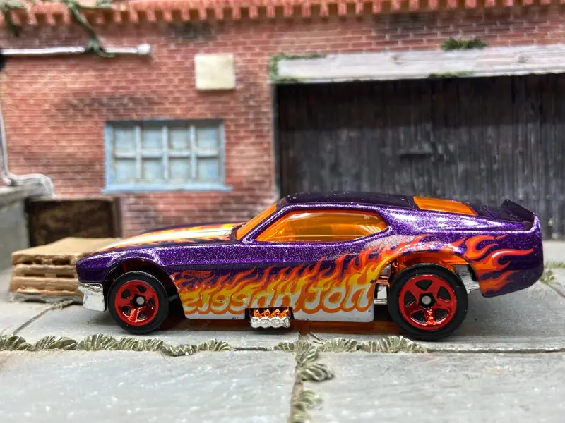 Loose Hot Wheels: 1971 Ford Mustang Drag Car - Purple 1
