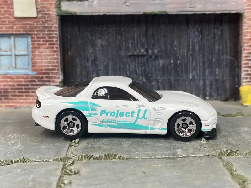 Loose Hot Wheels - 1995 Mazda Rx-7 - White And Light Blue 1